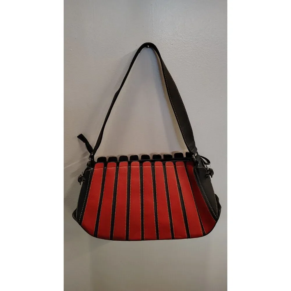 NWT Fine & Funk Black and red wit Floral corner shoulder‎ bag